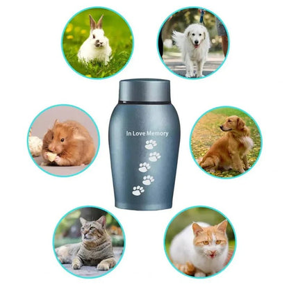 New Multi-Colored Stainless Steel Dog Urns Dog Cat Bird Mouse Cremation Ashes Urn Sealed Funeral for Dogs Pet Souvenir Jar - key words
