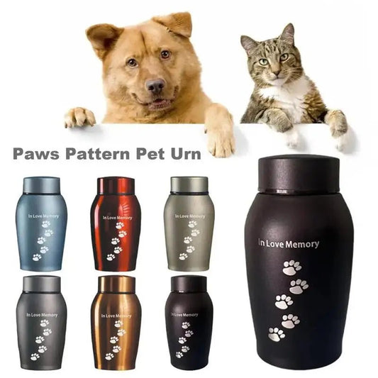 New Multi-Colored Stainless Steel Dog Urns Dog Cat Bird Mouse Cremation Ashes Urn Sealed Funeral for Dogs Pet Souvenir Jar - key words
