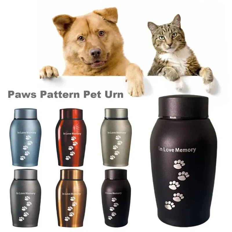 New Multi-Colored Stainless Steel Dog Urns Dog Cat Bird Mouse Cremation Ashes Urn Sealed Funeral for Dogs Pet Souvenir Jar - key words