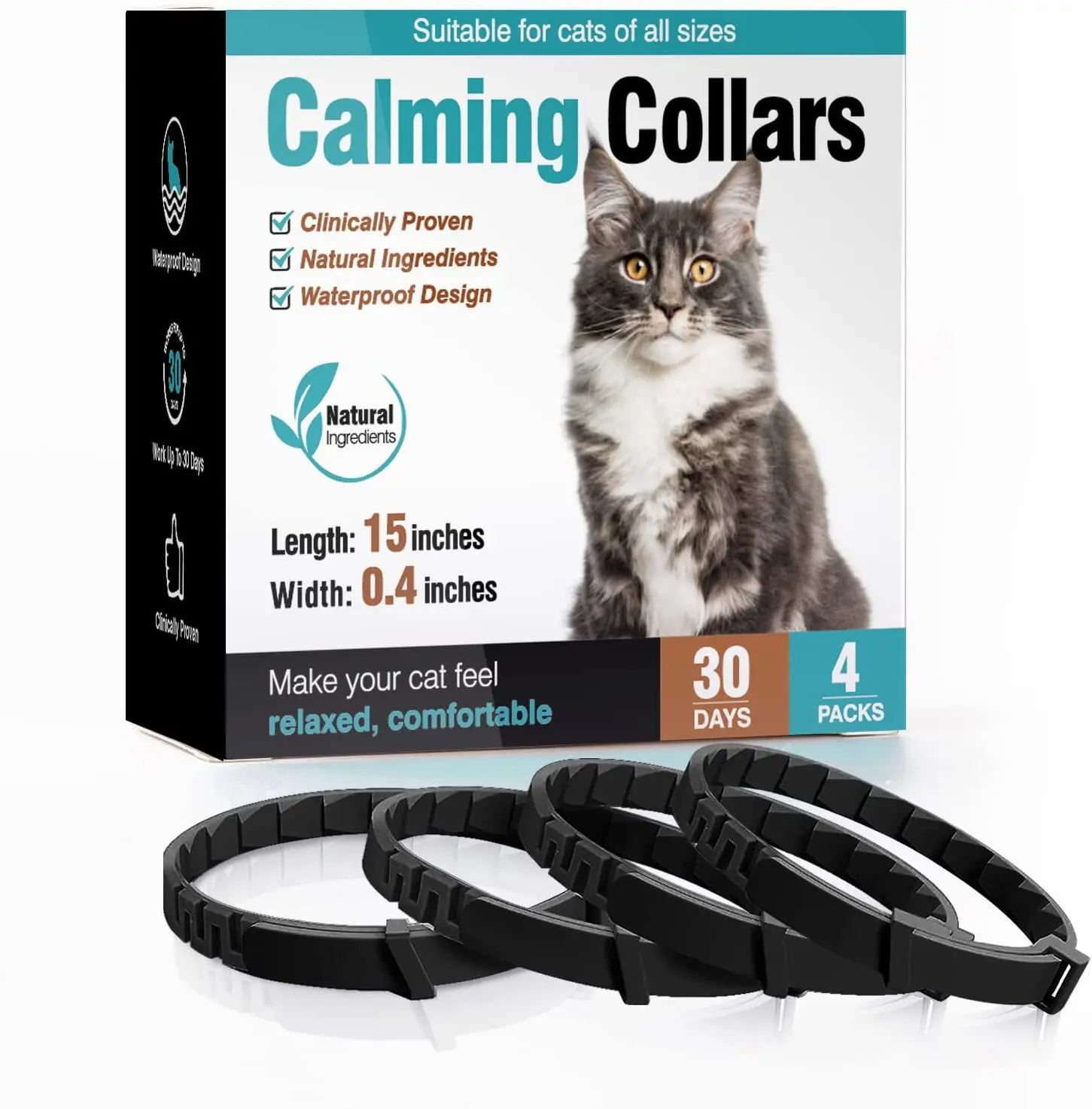 3/4 Pc Dogs Calming Pheromone Collars Cats Relieve Anxiety Adjustable Comfortable Collar For Puppy Kitten Large Pets Accessories - key words
