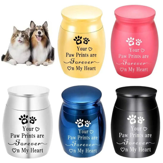 Mini Pet Ashes Sealed Box Pet Paw Print Moisture Proof Funeral Urn for Pets Waterproof Dustproof Pet Teeth Hair Storage Box - key words