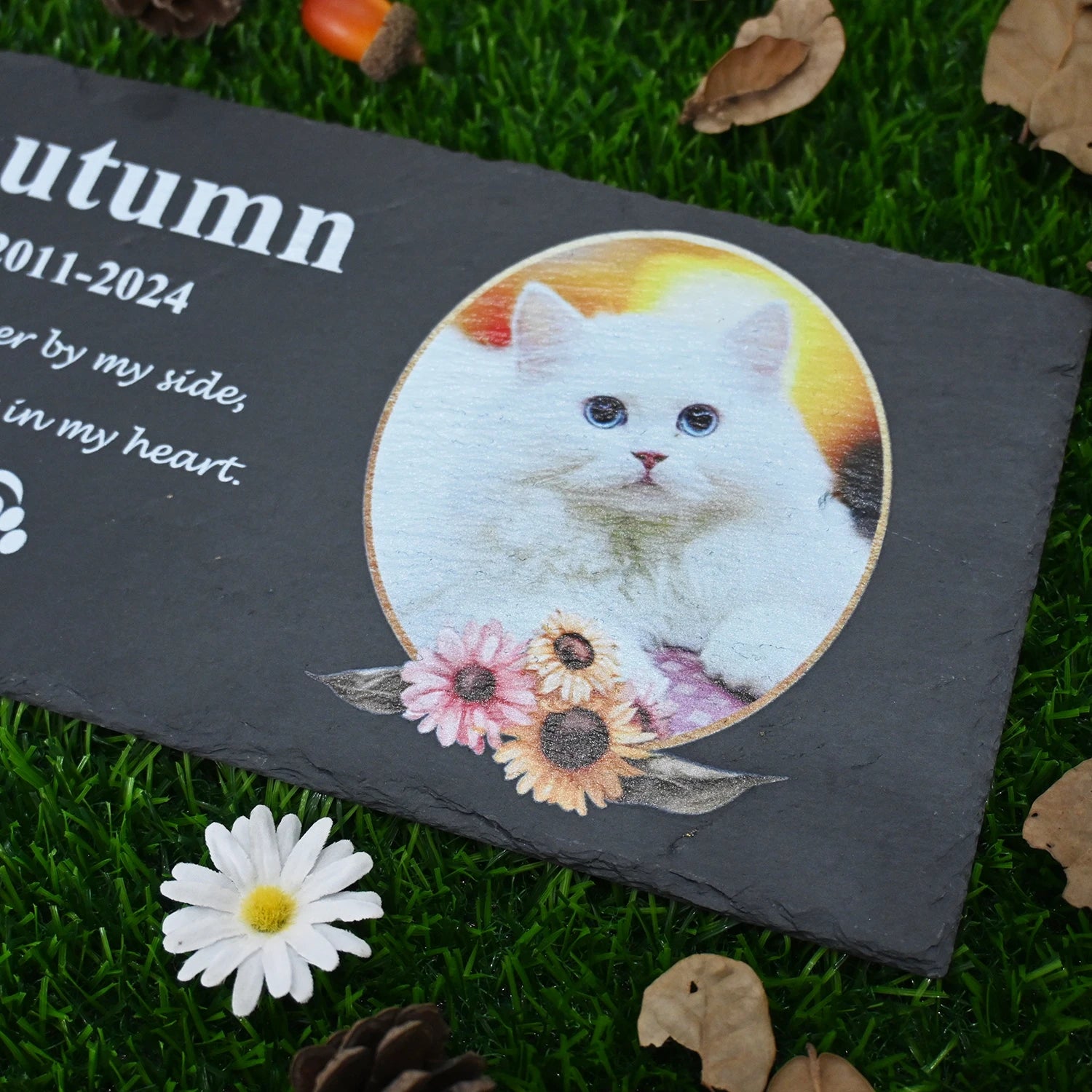 Personalized Pet Memorial Stone, Large Memorial Garden Stone Printed with Photo, Pet Loss Gifts, Dog Cat Memorial Gift - key words