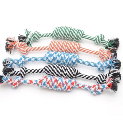 1Pcs Cotton Chew Pets dogs Toys Puppy Durable Braided Bone Knot Rope 27CM Tooth Cleaning Tool Pet Products Dropshipping Center - key words