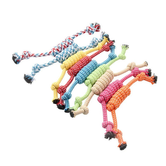 1Pcs Cotton Chew Pets dogs Toys Puppy Durable Braided Bone Knot Rope 27CM Tooth Cleaning Tool Pet Products Dropshipping Center - key words