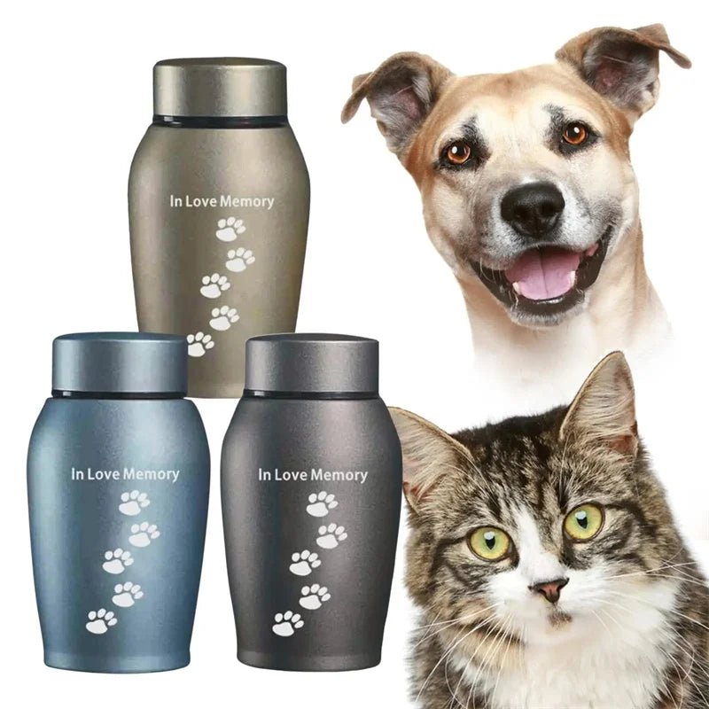 New Multi-Colored Stainless Steel Dog Urns Dog Cat Bird Mouse Cremation Ashes Urn Sealed Funeral for Dogs Pet Souvenir Jar - key words