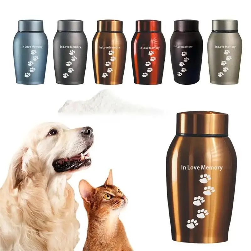 New Multi-Colored Stainless Steel Dog Urns Dog Cat Bird Mouse Cremation Ashes Urn Sealed Funeral for Dogs Pet Souvenir Jar - key words