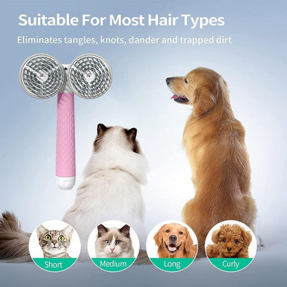 Pet Cat Brush Dog Slicker Brush Double-headed Negative Ion One-button Self Cleaning Dog Cat Hair Removal Pets Products - key words