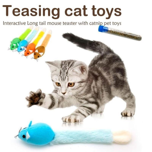 Long Tail Mouse Cat Teaster Toys Funny Pet Toys Cat Toys Mouse Trainning Funny Playing Toys Interactive Pets Products - key words