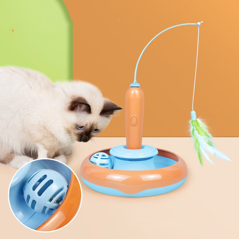 2 In 1 Pet Cat Toy With Feather For Self-play Cat Turntable Pets Supplies Cat Toy Toys Cats Items Products - key words