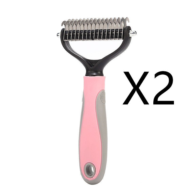 Stainless Double-sided Pet Brush Hair Removal Comb Grooming Dematting Dog Grooming Shedding Tools - key words