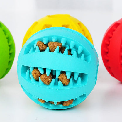 Pet Slow Feeder Dog Toy Cute Funny Rubber Dog Ball Toy - key words