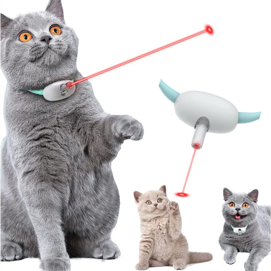 Automatic Cat Toy Smart Laser Teasing Cat Collar Electric USB Charging Kitten Amusing Toys Interactive Training Pet Items - key words