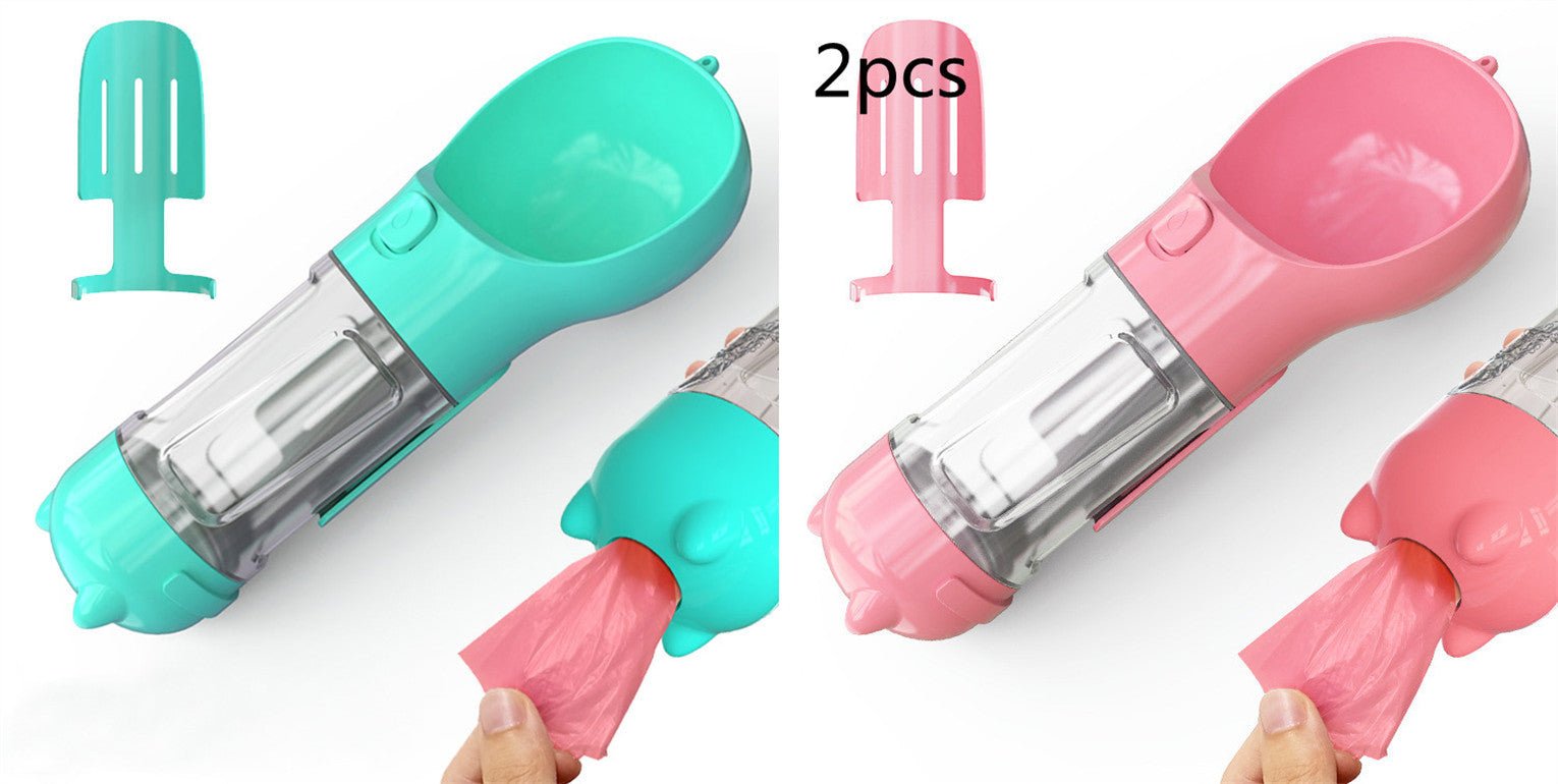 Pet Water Bottle Feeder Bowl Garbage Bag Storage Portable Pet Outdoor Travel 3 In 1 Dog Water Bottle - key words