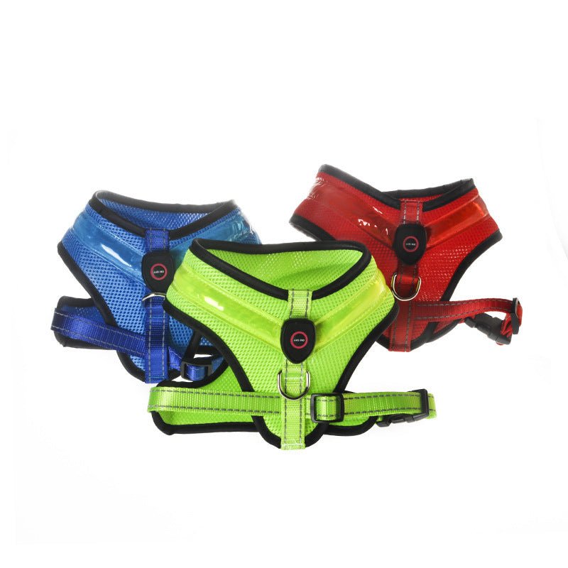 LED Luminous Dog Harness Led USB Charging Dog Chest Strap Vest Pet Safety Reflective Harness Pet Vest For Puppy Large Dog Pet Products - key words