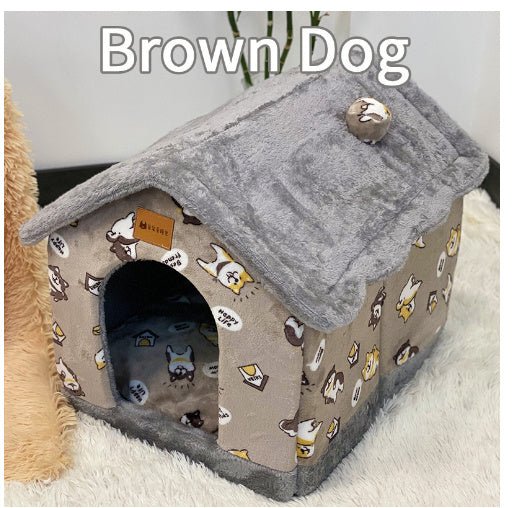 Foldable Dog House Pet Cat Bed Winter Dog Villa Sleep Kennel Removable Nest Warm Enclosed Cave Sofa Pets Supplies - key words