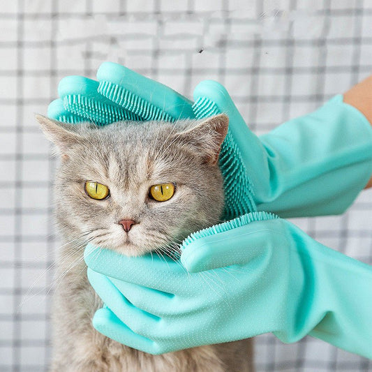 Silicone Dog Grooming Hair Comb Puppy Brush Glove Bath Cleaning Brushes Small Dog Cat Massage Pet Grooming Gloves - key words