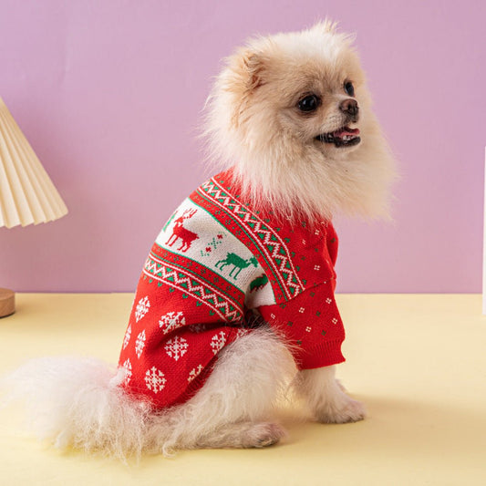 Christmas Tree Elk Christmas Dog Sweater - key words