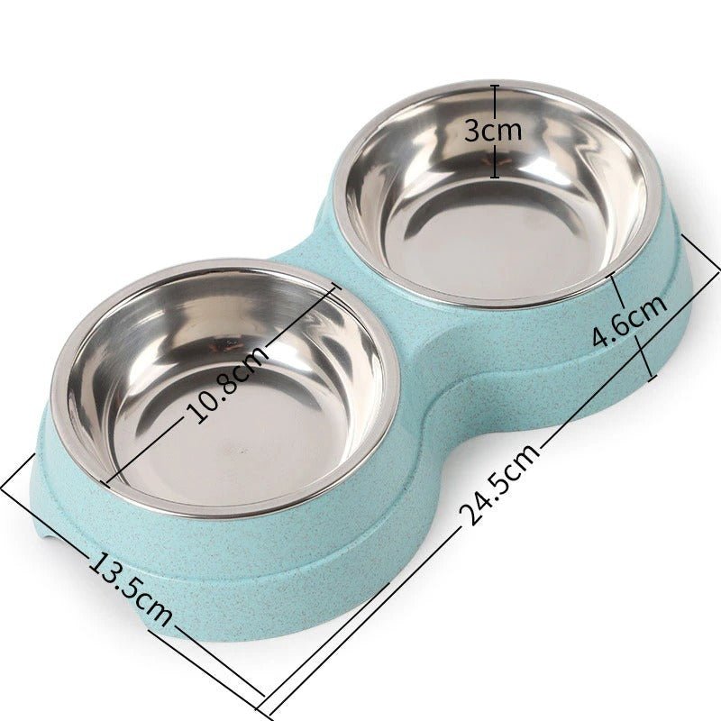 Double Pet Bowls Dog Food Water Feeder Stainless Steel Pet Drinking Dish Feeder Cat Puppy Feeding Supplies Small Dog Accessories - key words