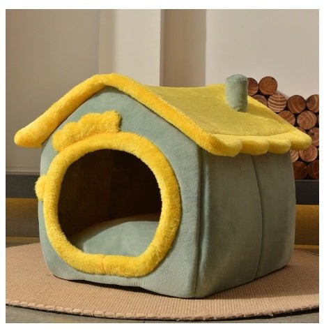 Foldable Dog House Pet Cat Bed Winter Dog Villa Sleep Kennel Removable Nest Warm Enclosed Cave Sofa Pets Supplies - key words