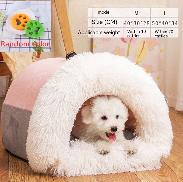 New Splice Portable Pet Nest Portable Autumn And Winter Warm Dog Nest Moisture-proof Long Fur Cat Nest Cross Border Pet Nest - key words