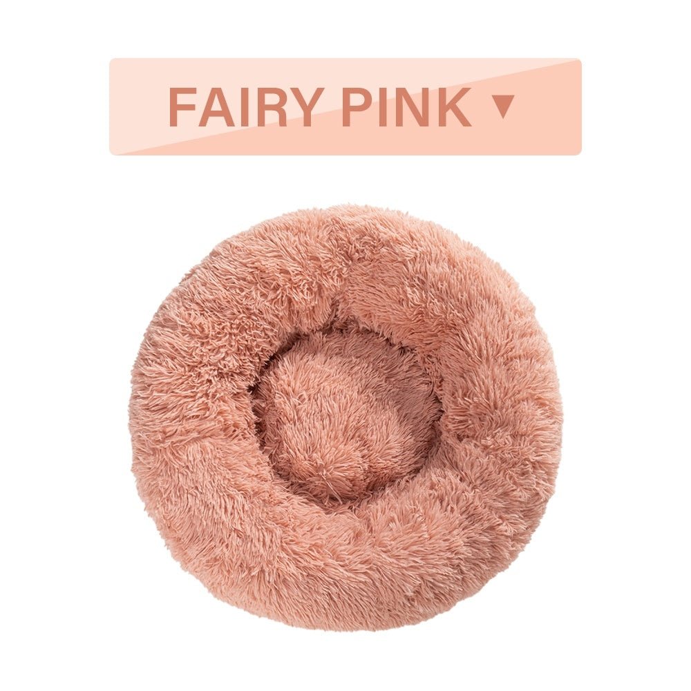Fluffy Donut Dog Bed  Warm Soft Long Plush Pet Cushion Dog House Cat  Bed Washable Pet Sofa Mat Calming Samll Large Dog Beds - key words