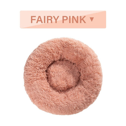Fluffy Donut Dog Bed  Warm Soft Long Plush Pet Cushion Dog House Cat  Bed Washable Pet Sofa Mat Calming Samll Large Dog Beds - key words