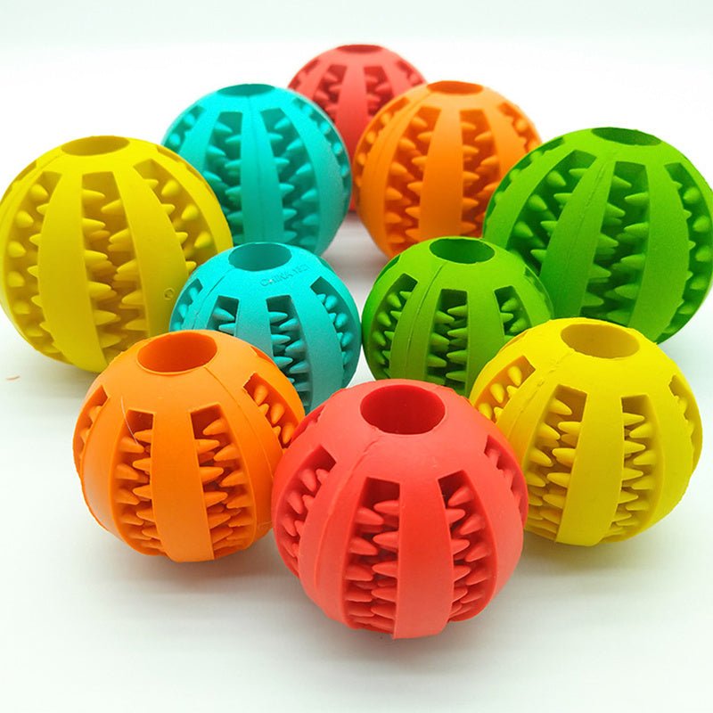 Pet Slow Feeder Dog Toy Cute Funny Rubber Dog Ball Toy - key words