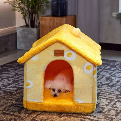 Foldable Dog House Pet Cat Bed Winter Dog Villa Sleep Kennel Removable Nest Warm Enclosed Cave Sofa Pets Supplies - key words