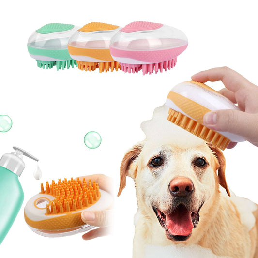 Dog Cat Bath Brush 2-in-1 Pet SPA Massage Comb Soft Silicone Pets Shower Hair Grooming Cmob Dog Cleaning Tool Pet Products - key words