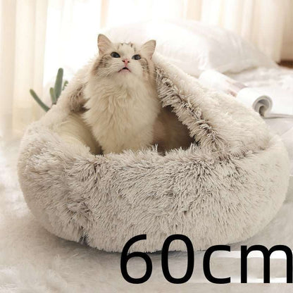 2 In 1 Dog And Cat Bed Pet Winter Bed Round Plush Warm Bed House Soft Long Plush Pets Bed Pet Products - key words