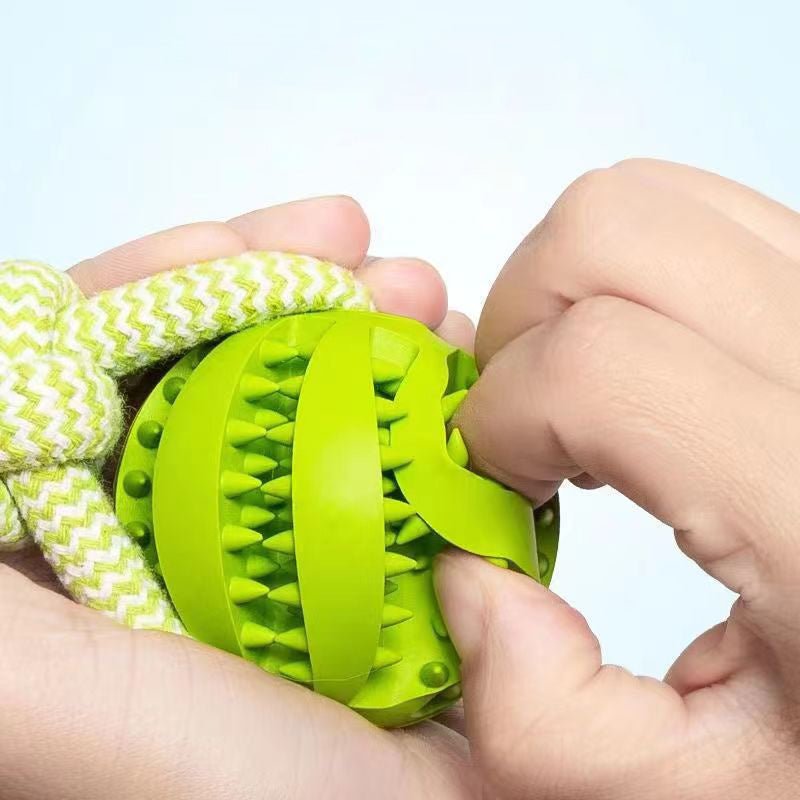 Dog Toys Treat Balls Interactive Hemp Rope Rubber Leaking Balls For Small Dogs Chewing Bite Resistant Toys Pet Tooth Cleaning Bite Resistant Toy Ball For Pet Dogs Puppy - key words
