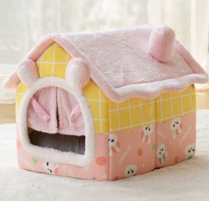 Foldable Dog House Pet Cat Bed Winter Dog Villa Sleep Kennel Removable Nest Warm Enclosed Cave Sofa Pets Supplies - key words