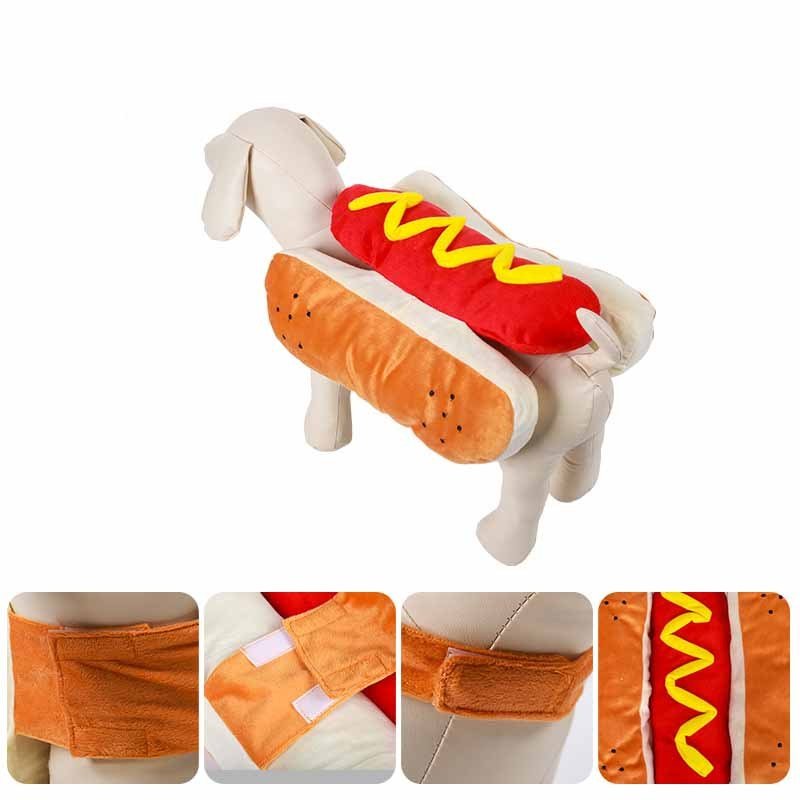 Funny Halloween Costumes For Dogs Puppy Pet Clothing Hot Dog Design Dog Clothes Pet Apparel Dressing Up Cat Party Costume Suit - key words