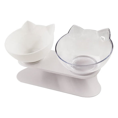 New Inclined Food Cat Ear Oblique Mouth Transparent Single Pet Bowl - key words