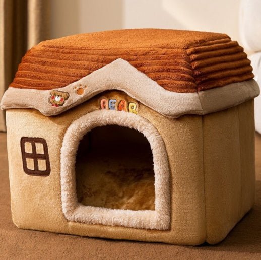 Foldable Dog House Pet Cat Bed Winter Dog Villa Sleep Kennel Removable Nest Warm Enclosed Cave Sofa Pets Supplies - key words