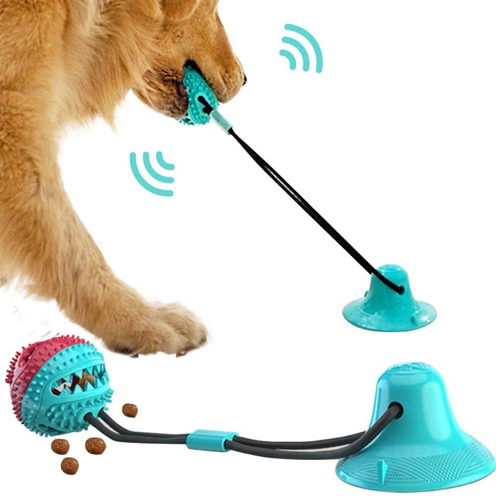 Dog Toys Silicon Suction Cup Tug Interactive Dog Ball Toy For Pet Chew Bite Tooth Cleaning Toothbrush Feeding Pet Supplies - key words