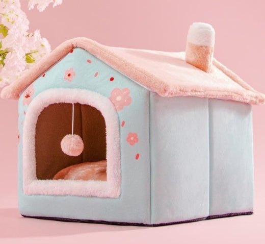 Foldable Dog House Pet Cat Bed Winter Dog Villa Sleep Kennel Removable Nest Warm Enclosed Cave Sofa Pets Supplies - key words