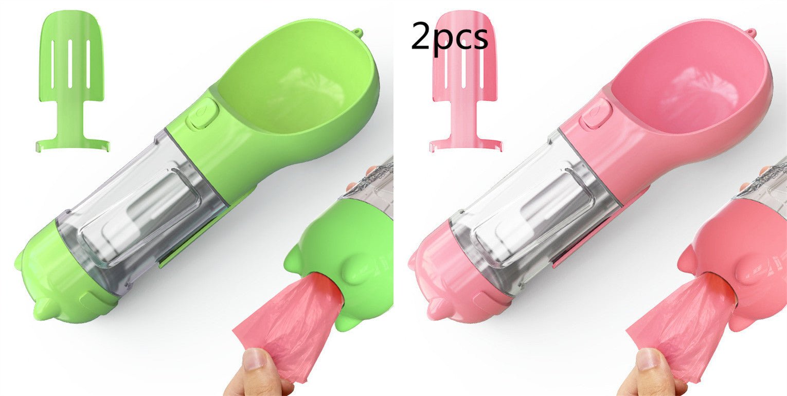 Pet Water Bottle Feeder Bowl Garbage Bag Storage Portable Pet Outdoor Travel 3 In 1 Dog Water Bottle - key words