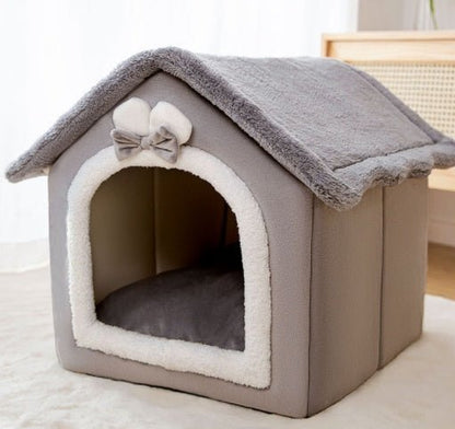 Foldable Dog House Pet Cat Bed Winter Dog Villa Sleep Kennel Removable Nest Warm Enclosed Cave Sofa Pets Supplies - key words