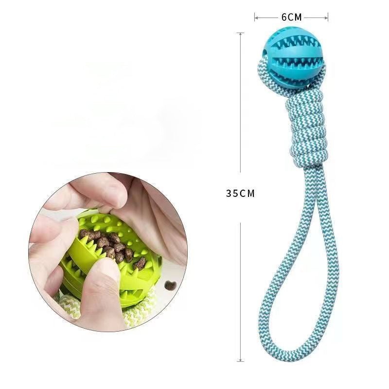 Dog Toys Treat Balls Interactive Hemp Rope Rubber Leaking Balls For Small Dogs Chewing Bite Resistant Toys Pet Tooth Cleaning Bite Resistant Toy Ball For Pet Dogs Puppy - key words