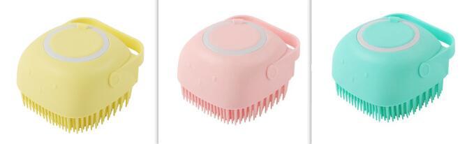 Silicone Dog Bath Massage Gloves Brush Pet Cat Bathroom Cleaning Tool Comb Brush For Dog Can Pour Shampoo Dog Grooming Supplies - key words